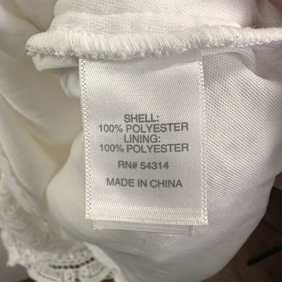 Bisou Bisou Dress Womens 8 White Lace Sheath High Neck Cap Sleeve Party Cocktail - Picture 6 of 16